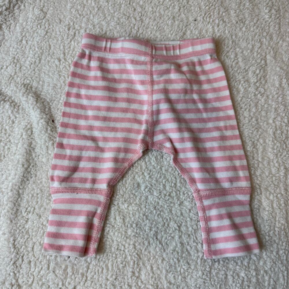 Hanna Andersson Pink Stripe Leggings Wiggle Pants Bright Basics 0-3 Months